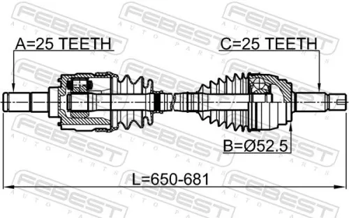 FEBEST Drive Shaft (1214-SOLLH)