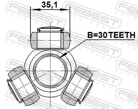 FEBEST Spider Assembly, drive shaft (1216-ELN19)