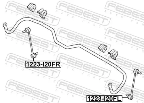 FEBEST Link/Coupling Rod, stabiliser bar (1223-I20FL)