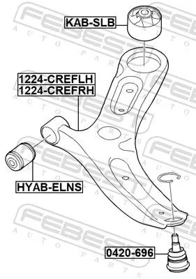FEBEST Control/Trailing Arm, wheel suspension (1224-CREFLH)