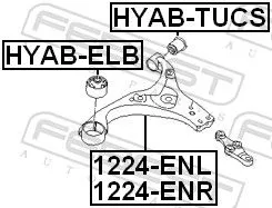 FEBEST Control/Trailing Arm, wheel suspension (1224-ENR)