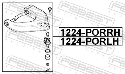 FEBEST Control/Trailing Arm, wheel suspension (1224-PORLH)