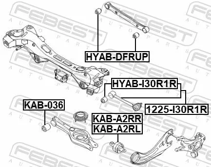 FEBEST Control/Trailing Arm, wheel suspension (1225-I30R1R)