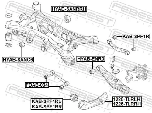 FEBEST Control/Trailing Arm, wheel suspension (1225-TLRLH)