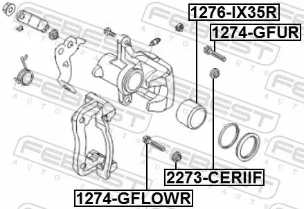 FEBEST Guide Bolt, brake caliper (1274-GFLOWR)