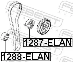 FEBEST Deflection Pulley/Guide Pulley, timing belt (1288-ELAN)