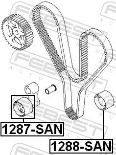 FEBEST Deflection Pulley/Guide Pulley, timing belt (1288-SAN)