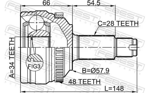 FEBEST Joint Kit, drive shaft (1410-NAA48)