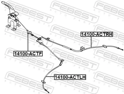 FEBEST Cable Pull, parking brake (14100-ACTF)