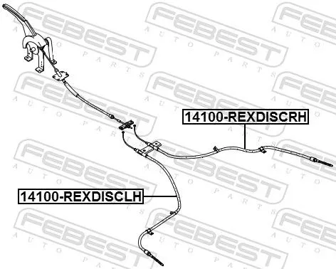 FEBEST Cable Pull, parking brake (14100-REXDISCLH)