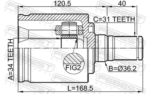 FEBEST Joint Kit, drive shaft (1411-KOR6ATLH)