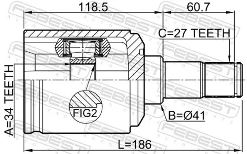 FEBEST Joint Kit, drive shaft (1411-KORMTLH)