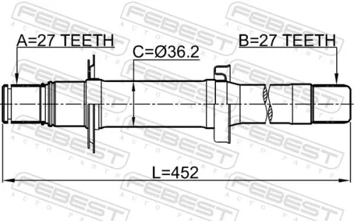 FEBEST Drive Shaft (1412-ACTWD2RH)