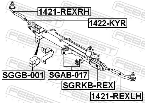 FEBEST Inner Tie Rod (1422-KYR)