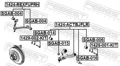 FEBEST Control/Trailing Arm, wheel suspension (1424-ACTBJFLR)
