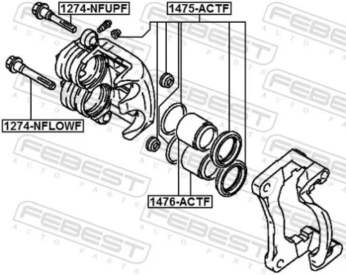 FEBEST Piston, brake caliper (1476-ACTF)