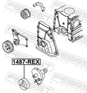 FEBEST Deflection/Guide Pulley, V-ribbed belt (1487-REX)