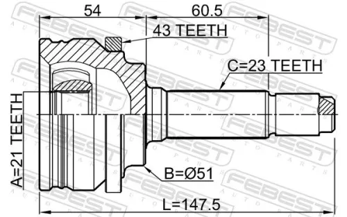 FEBEST Joint Kit, drive shaft (1510-002A43)