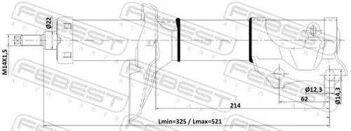 FEBEST Shock Absorber (15110-001F)