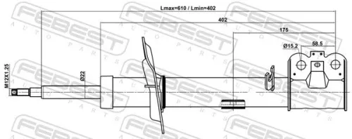 FEBEST Shock Absorber (15110-002FL)