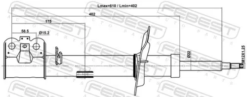 FEBEST Shock Absorber (15110-002FR)