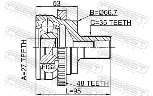FEBEST Joint Kit, drive shaft (1610-220A48)
