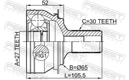 FEBEST Joint Kit, drive shaft (1610-246)
