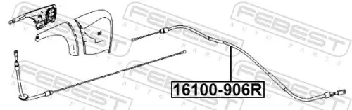 FEBEST Cable Pull, parking brake (16100-906R)