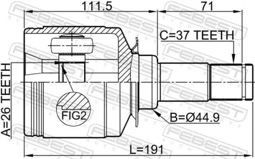 FEBEST Joint Kit, drive shaft (1611-164FLH)