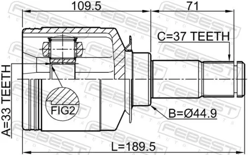 FEBEST Joint Kit, drive shaft (1611-164LH)