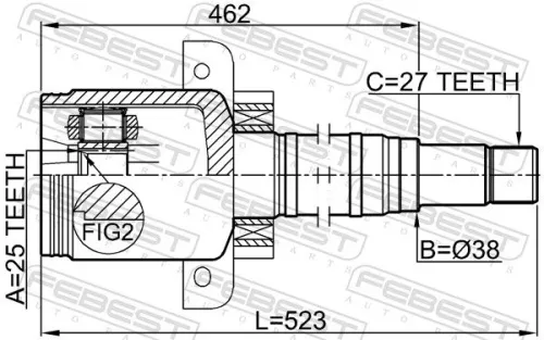 FEBEST Joint Kit, drive shaft (1611-169CVTRH)