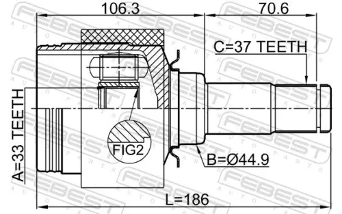 FEBEST Joint Kit, drive shaft (1611-251LH)
