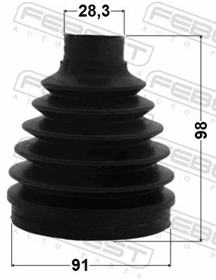 FEBEST Bellow, drive shaft (1615P-164FLH)