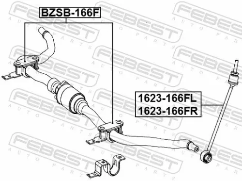 FEBEST Link/Coupling Rod, stabiliser bar (1623-166FL)