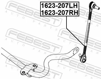 FEBEST Link/Coupling Rod, stabiliser bar (1623-207RH)