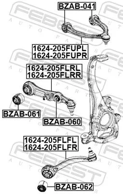 FEBEST Control/Trailing Arm, wheel suspension (1624-205FLFL)