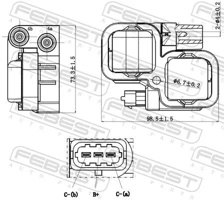 FEBEST Ignition Coil Unit (16640-002)