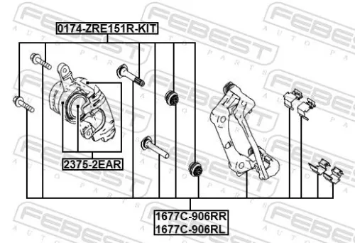 FEBEST Brake Caliper Bracket Set (1677C-906RL)