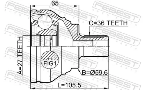 FEBEST Joint Kit, drive shaft (1710-Q3)