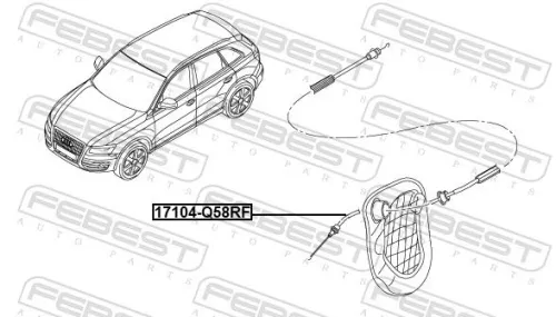 FEBEST Cable Pull, door release (17104-Q58RF)