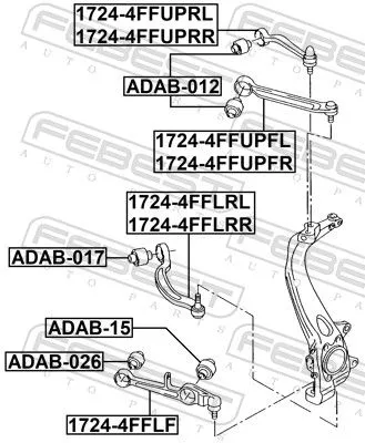 FEBEST Control/Trailing Arm, wheel suspension (1724-4FFLRR)