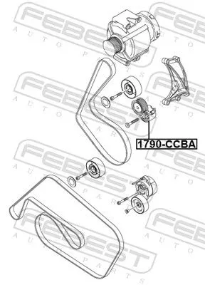 FEBEST Belt Tensioner, V-ribbed belt (1790-CCBA)