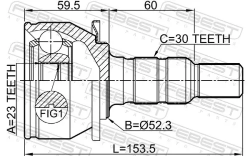 FEBEST Joint Kit, drive shaft (1810-ASJ14AT)