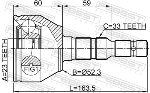 FEBEST Joint Kit, drive shaft (1810-MERB)