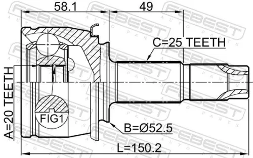 FEBEST Joint Kit, drive shaft (1810-MOKR)