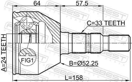 FEBEST Joint Kit, drive shaft (1810-Z18)