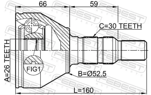 FEBEST Joint Kit, drive shaft (1810-Z19)