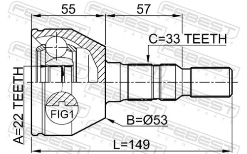 FEBEST Joint Kit, drive shaft (1810-ZAF)