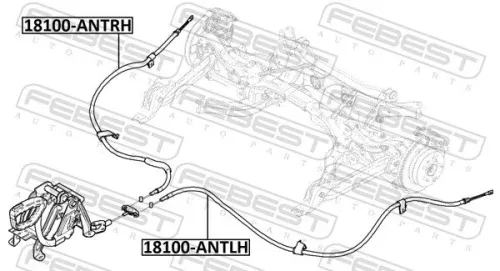 FEBEST Cable Pull, parking brake (18100-ANTLH)