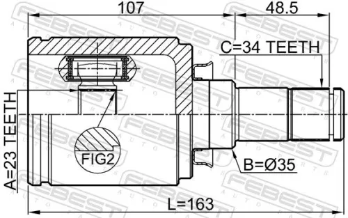 FEBEST Joint Kit, drive shaft (1811-A16RH)